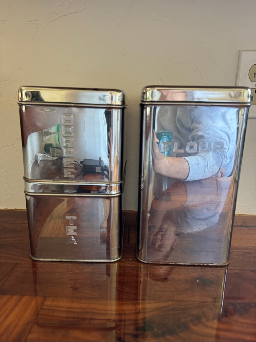 Vintage Chrome Canister Set